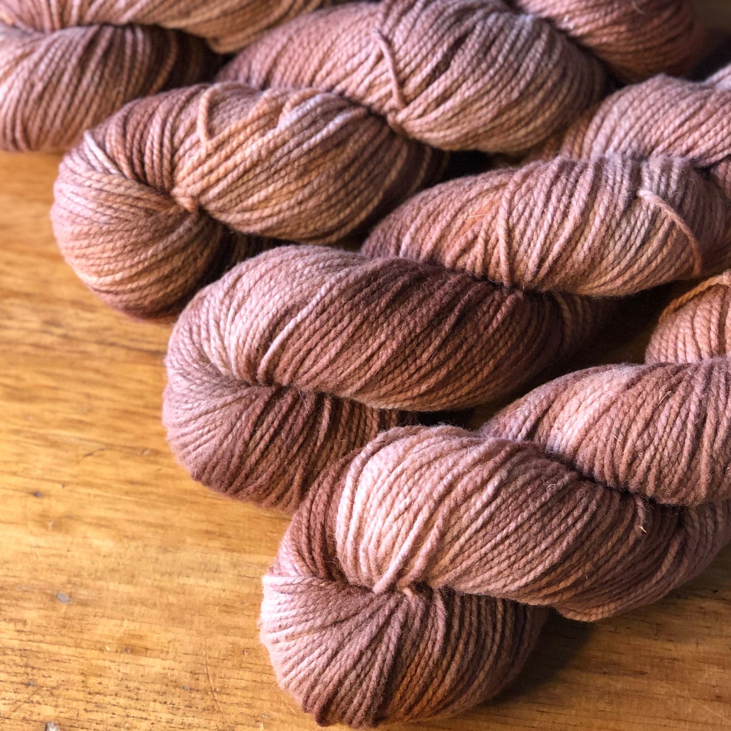 Worsted Weight (4) Yarn, 100% Wool, Hand Dyed "Pumpkin Spice" Colourway